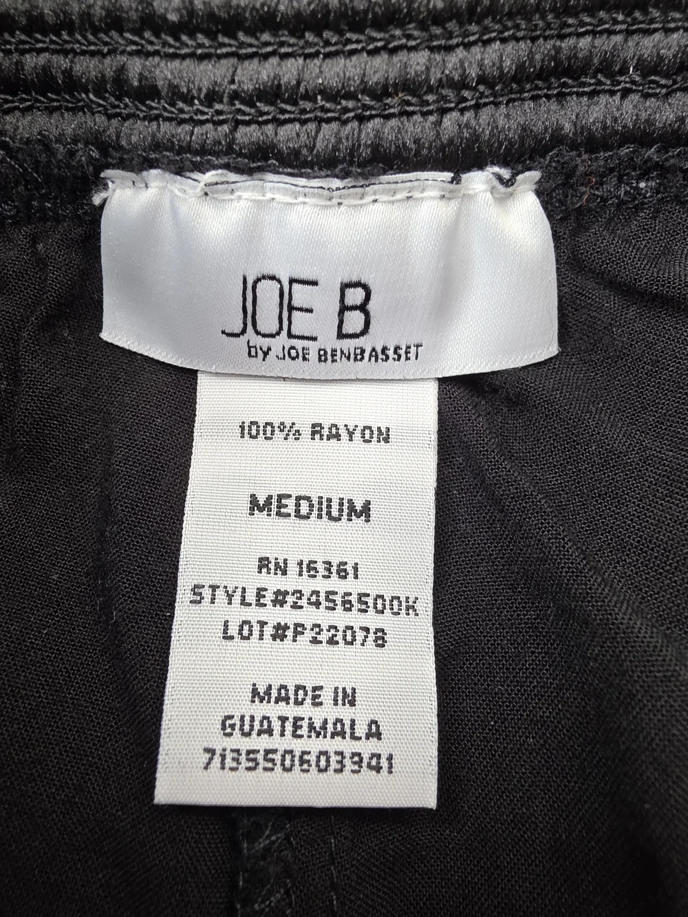 Joe B Flowy Wide Leg Size M Elastic Smocked Waist Black Boho Pants 3851-CY